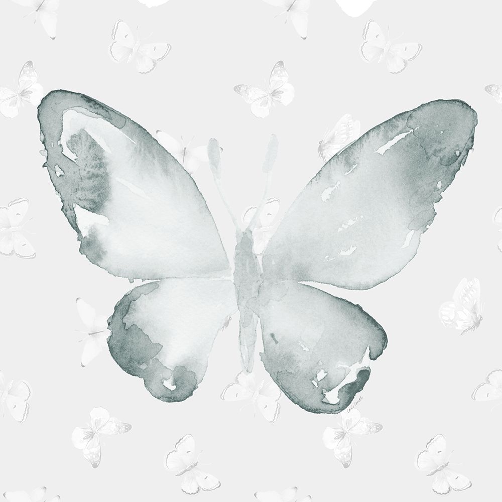 Grey Watercolor Butterflies I art print by Lanie Loreth for $57.95 CAD