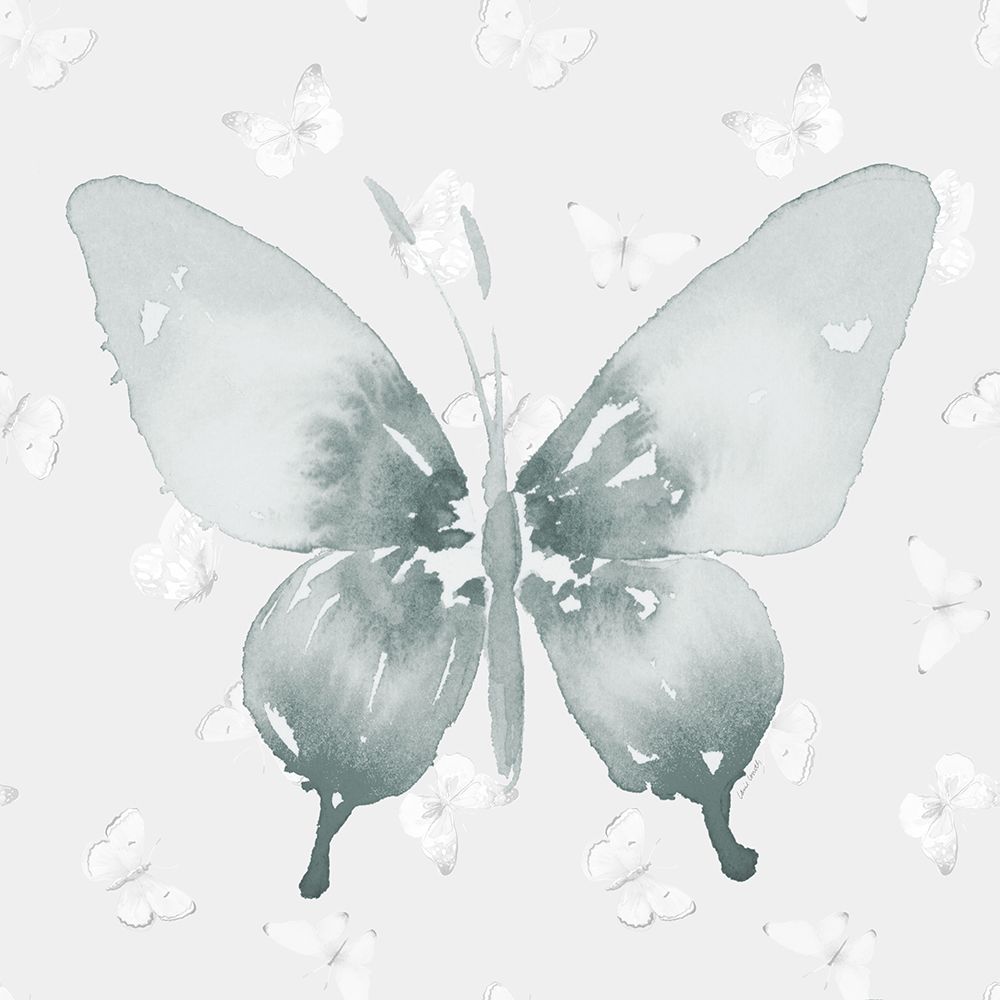 Grey Watercolor Butterflies II art print by Lanie Loreth for $57.95 CAD