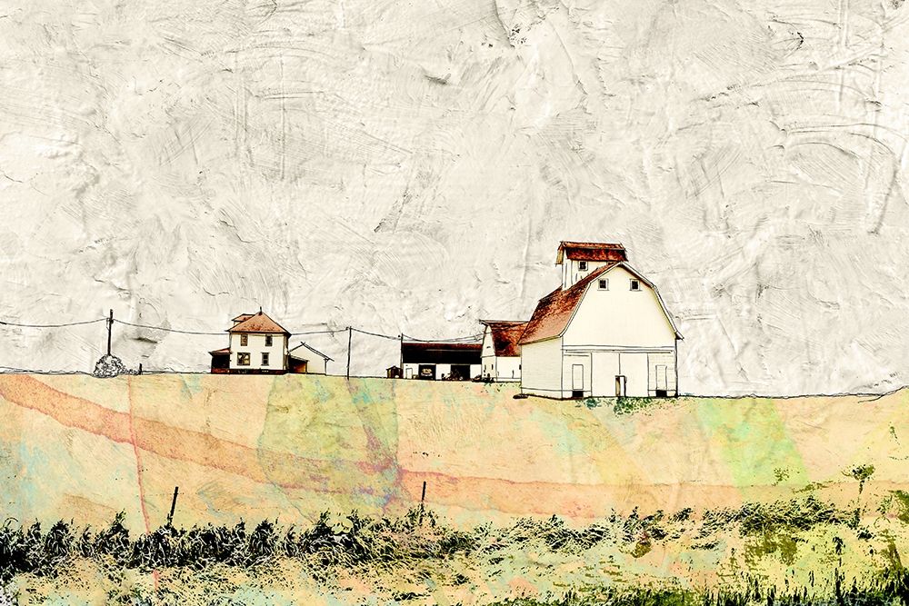 White Barn in the Field art print by Ynon Mabat for $57.95 CAD