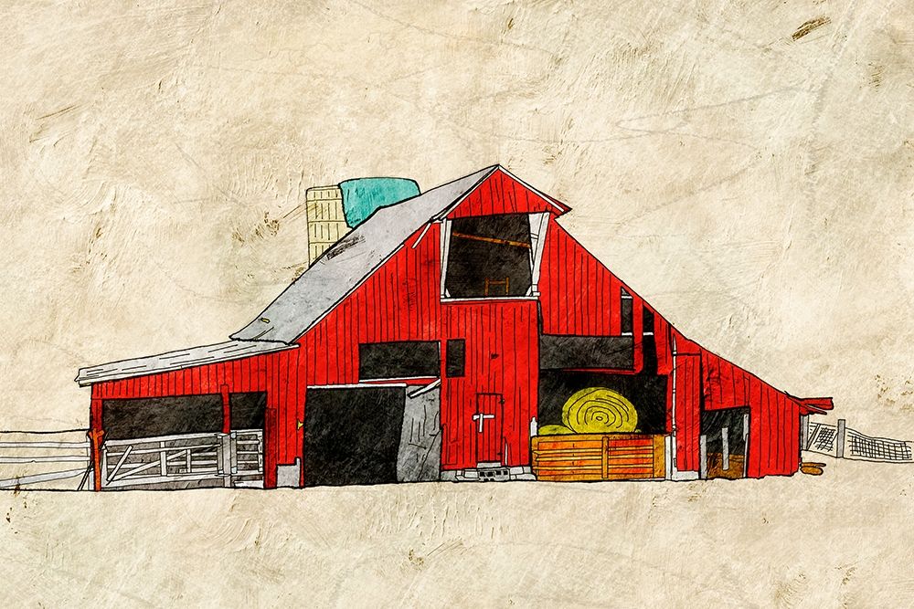 Red Barn art print by Ynon Mabat for $57.95 CAD