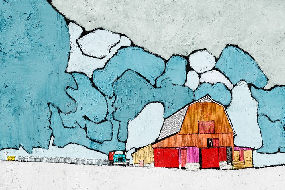 Barn under Blue Skies art print by Ynon Mabat for $57.95 CAD