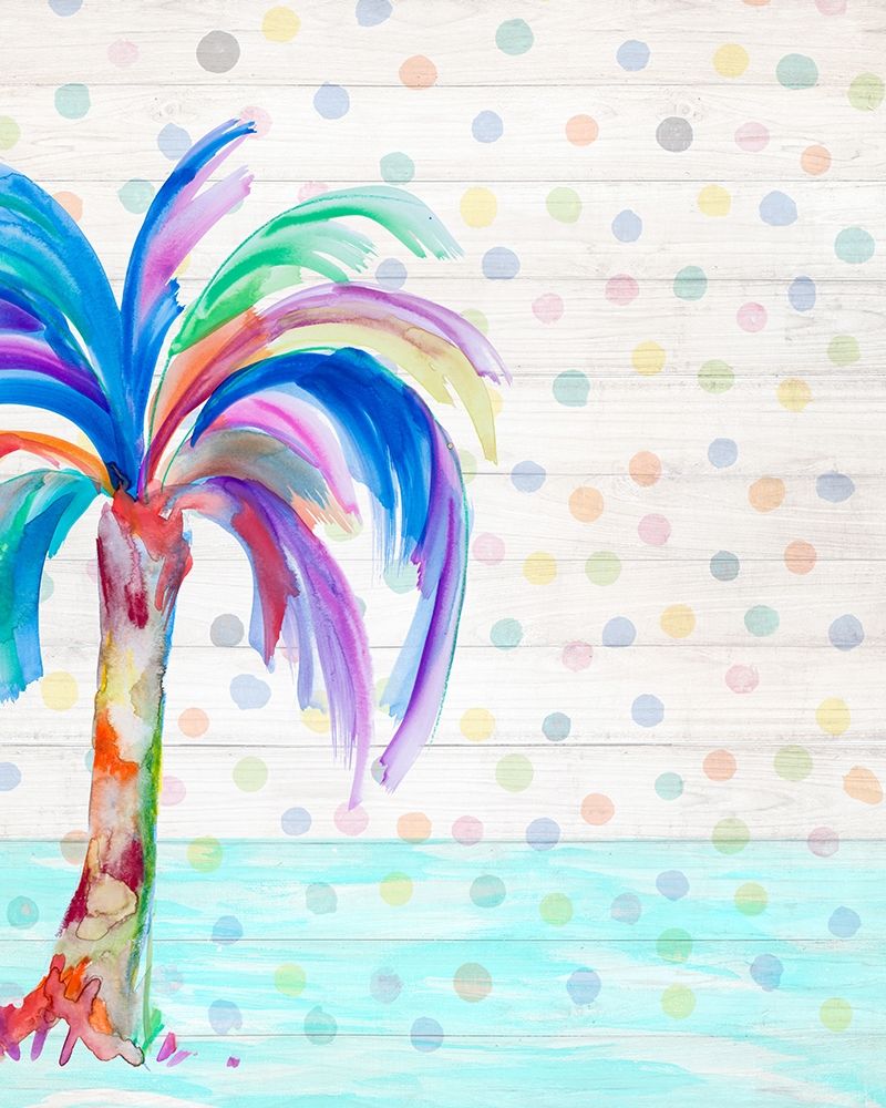 Funky Palm on Dots II art print by Julie DeRice for $57.95 CAD