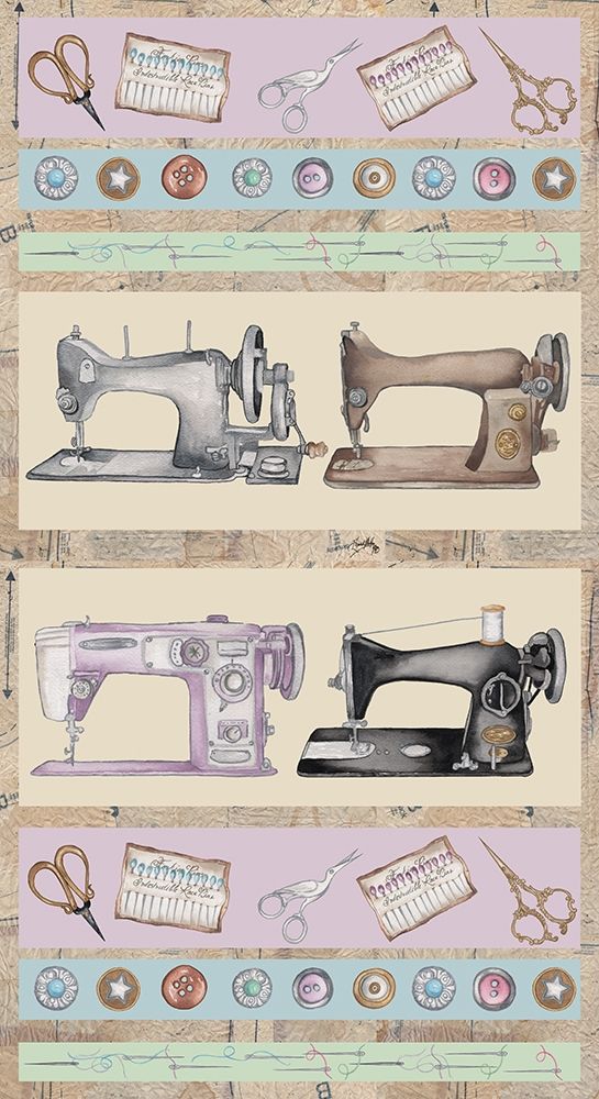 Sewing Machine Panel art print by Mary Beth Baker for $57.95 CAD