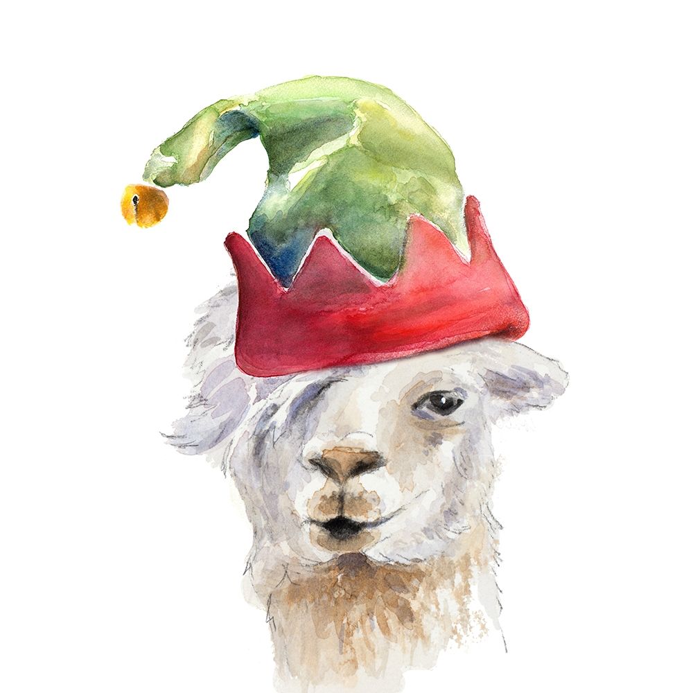 Christmas Hat Llama art print by Lanie Loreth for $57.95 CAD
