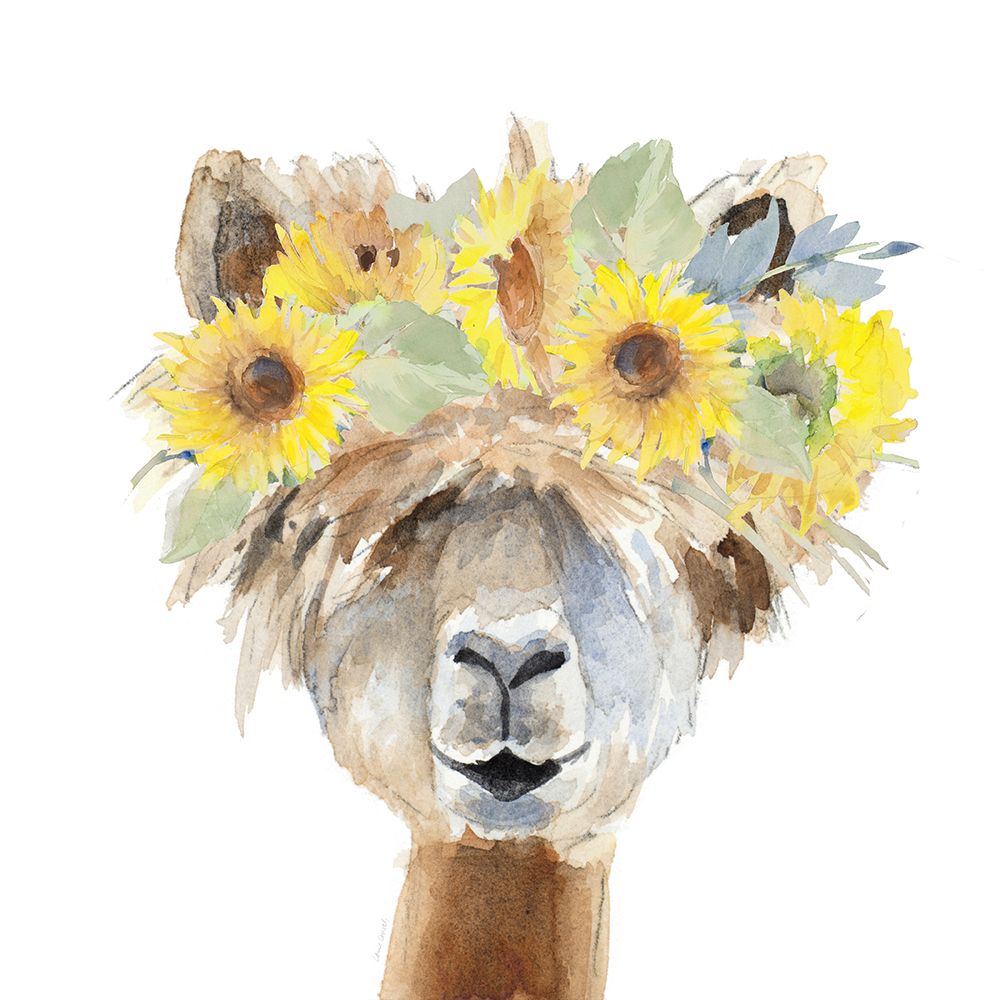 Sunflower Llama  III art print by Lanie Loreth for $57.95 CAD
