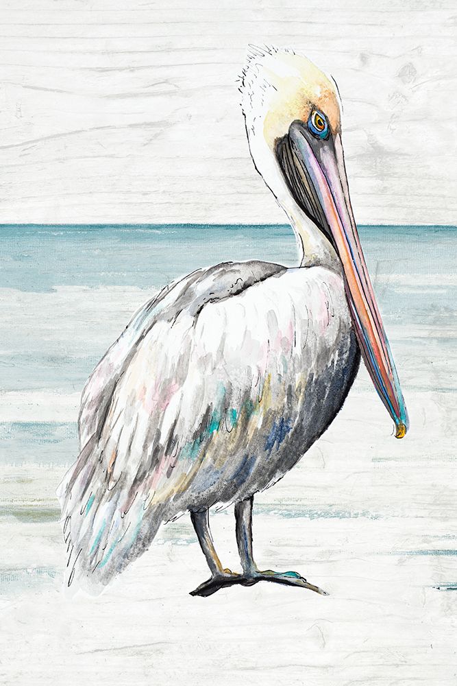 Pelican On The Shore II art print by Patricia Pinto for $57.95 CAD