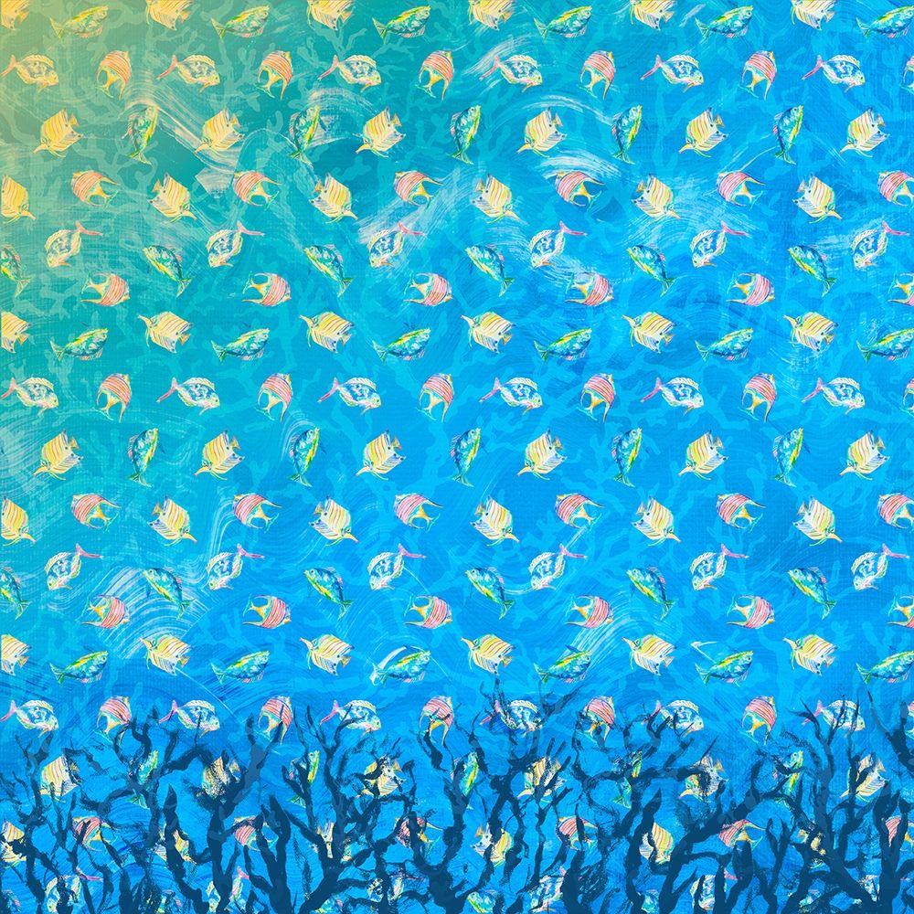 Swim with the Fish Pattern (dark blue) art print by Julie DeRice for $57.95 CAD