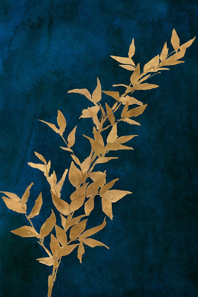 Gold Leaves on Navy II art print by Lanie Loreth for $57.95 CAD
