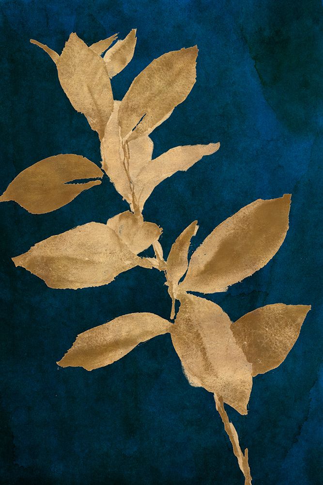 Gold Leaves on Navy IV art print by Lanie Loreth for $57.95 CAD