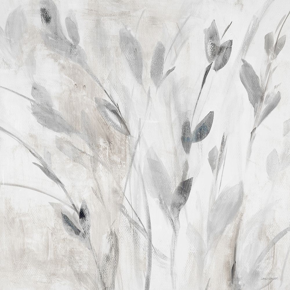 Gray Misty Leaves Square I art print by Lanie Loreth for $57.95 CAD