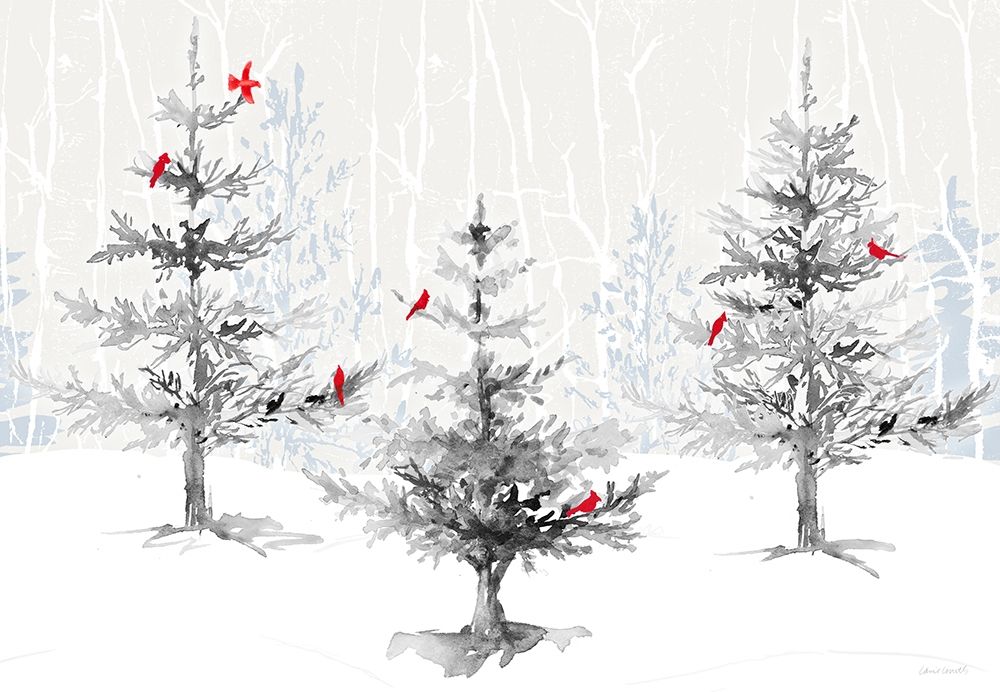 Silver Forest with Cardinals art print by Lanie Loreth for $57.95 CAD