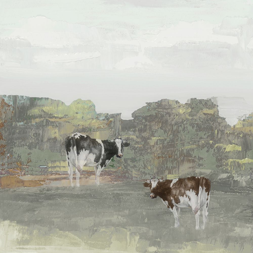 Posing Cows In Grove I art print by Jenny Green for $57.95 CAD