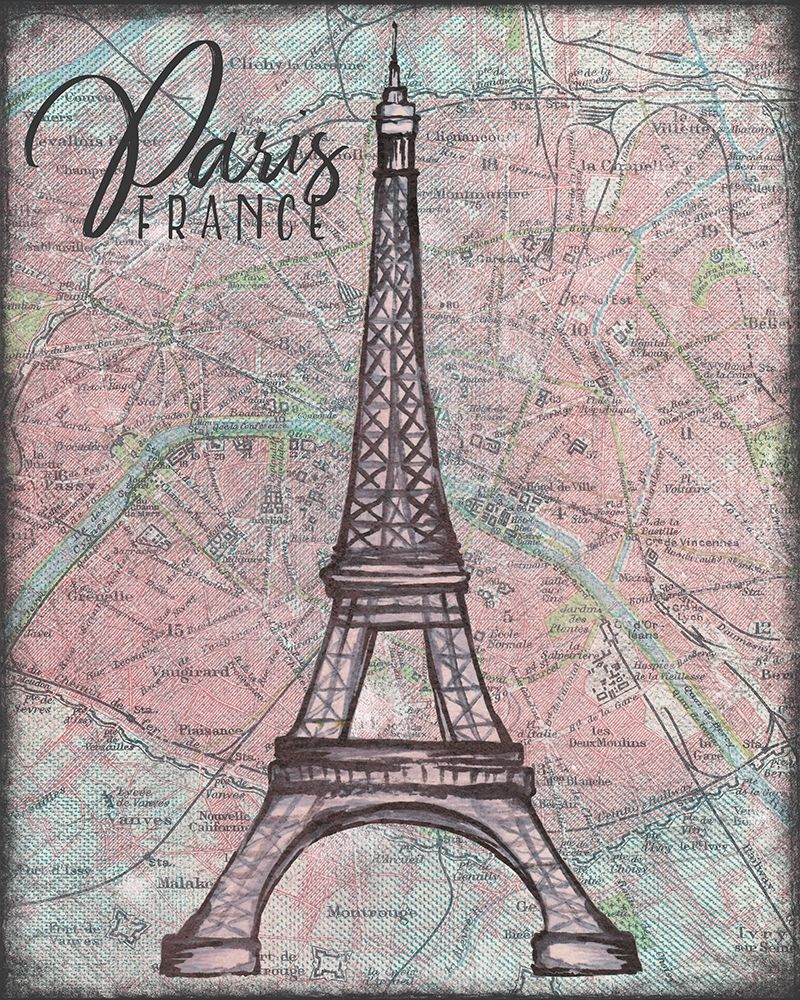 Map of Paris art print by Elizabeth Medley for $57.95 CAD