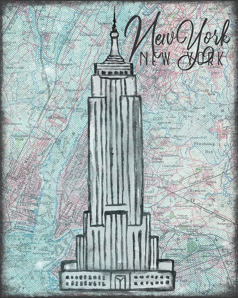 Map of New York art print by Elizabeth Medley for $57.95 CAD