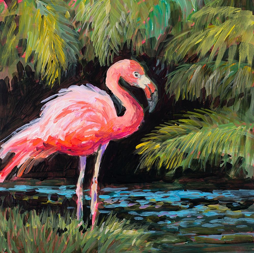 Relaxing Flamingo I art print by Jane Slivka for $57.95 CAD