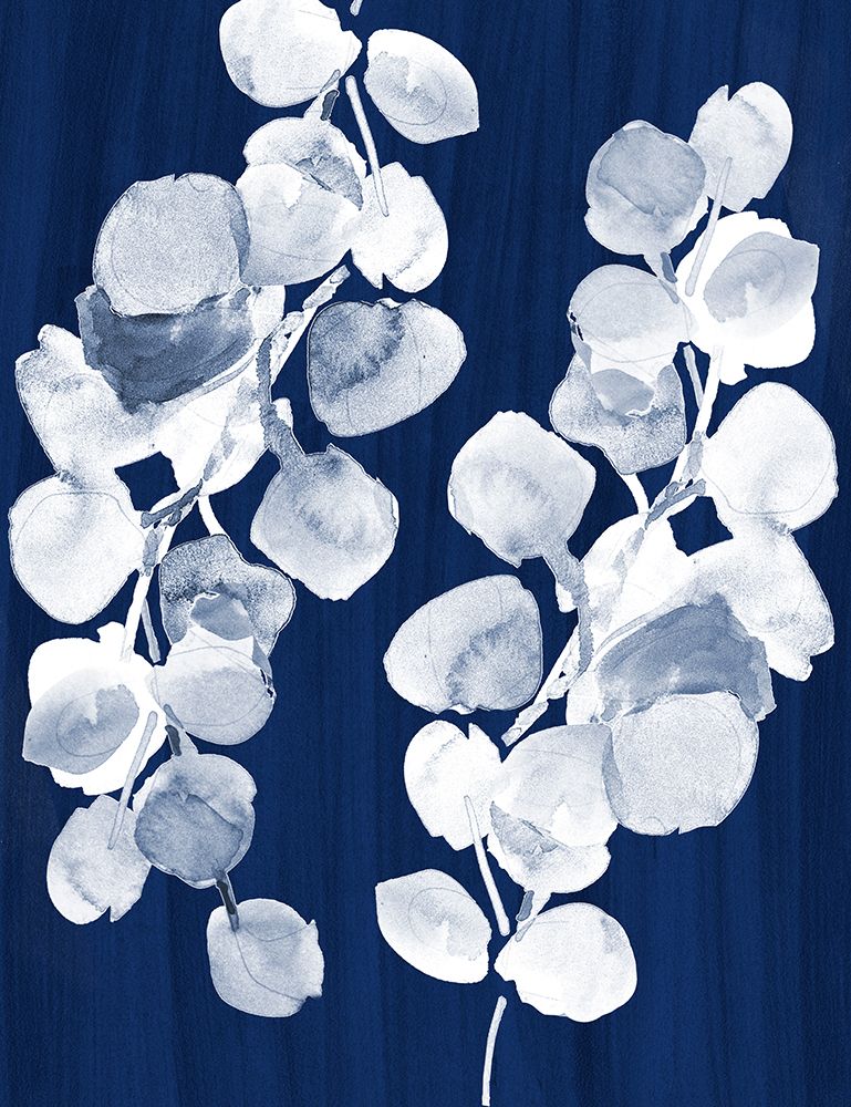 Eucalyptus Leaves on Navy art print by Lanie Loreth for $57.95 CAD