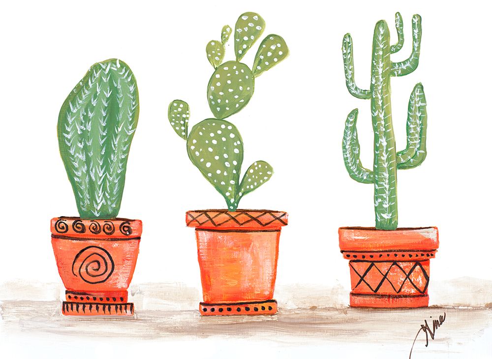 Cactus Trio art print by Gina Ritter for $57.95 CAD