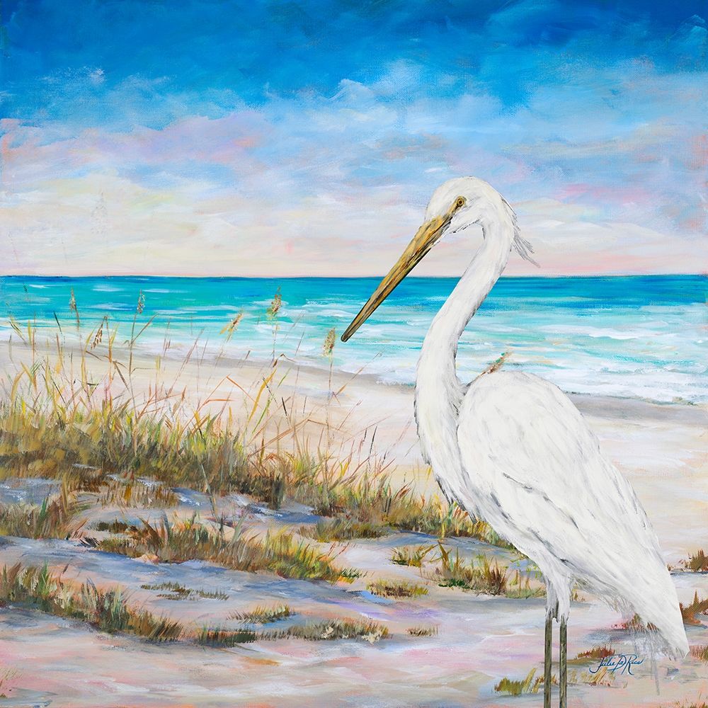 Egret on the Beach art print by Julie DeRice for $57.95 CAD