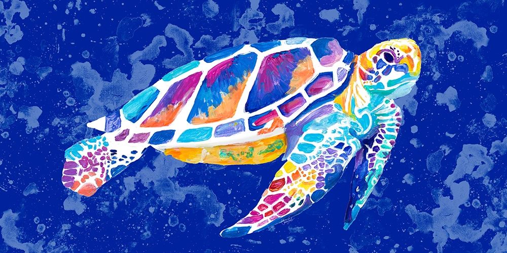 Vibrant Blue Sea Turtle art print by Chelsea Goodrich for $57.95 CAD