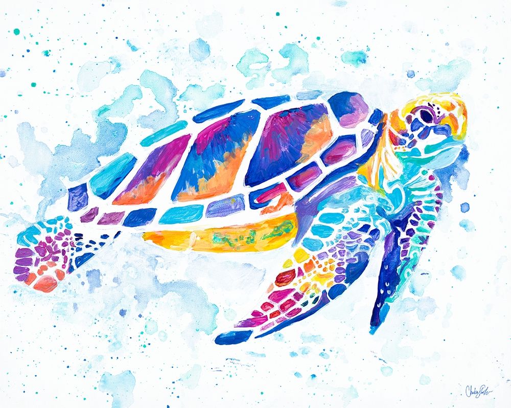 Vibrant Sea Turtle art print by Chelsea Goodrich for $57.95 CAD
