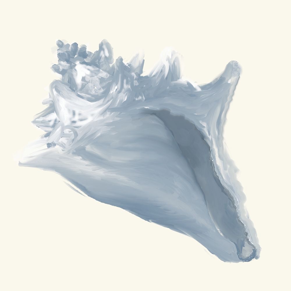 Blue Conch Shell on Cream art print by Julie DeRice for $57.95 CAD