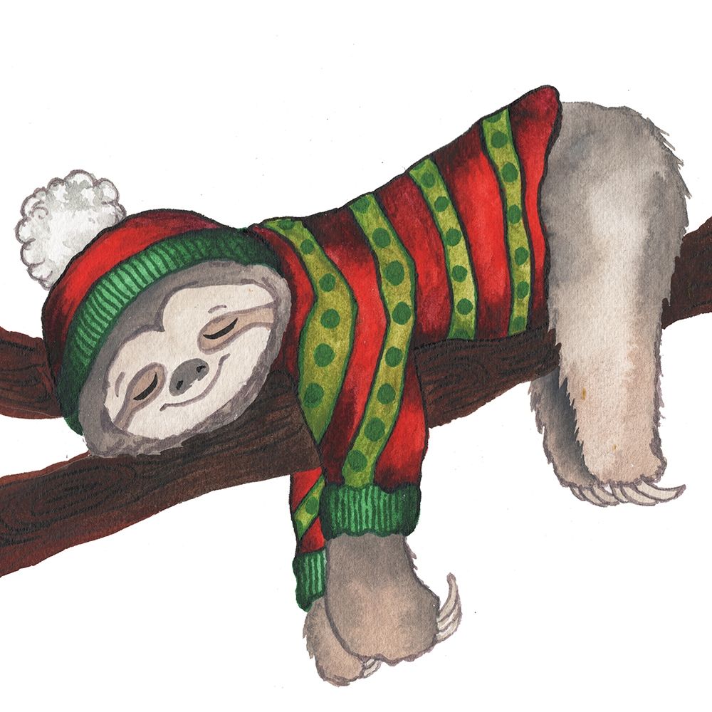 Christmas Sloth III art print by Elizabeth Medley for $57.95 CAD