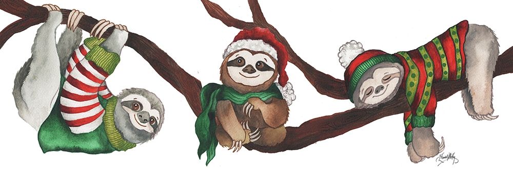 Christmas Sloths art print by Elizabeth Medley for $57.95 CAD