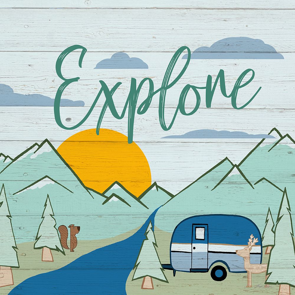 Camping Explore art print by Hugo Edwins for $57.95 CAD