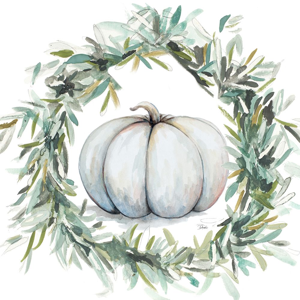 White Pumpkin With Garland I art print by Patricia Pinto for $57.95 CAD
