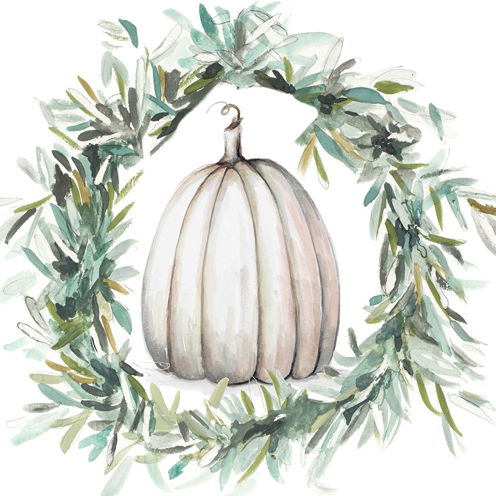 White Pumpkin With Garland II art print by Patricia Pinto for $57.95 CAD