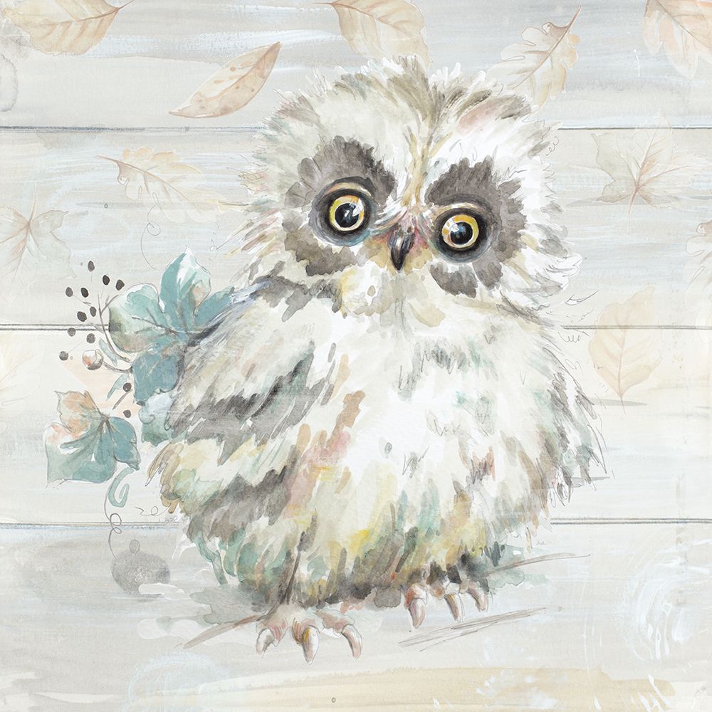 Baby Owl Amongst the Falling Leaves art print by Patricia Pinto for $57.95 CAD