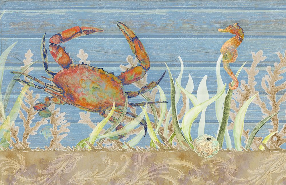 Ocean Floor Crab art print by Janice Gaynor for $57.95 CAD