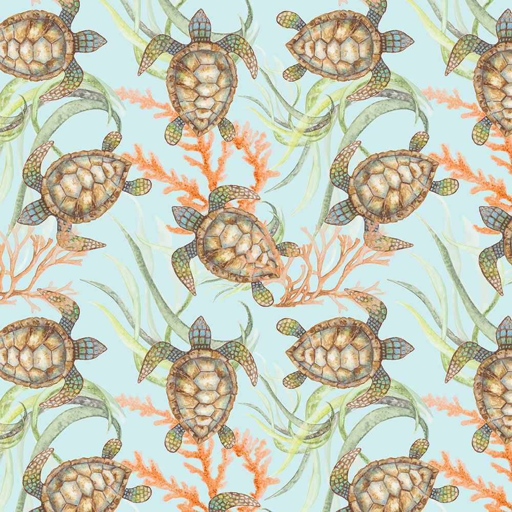 Swimming Turtle Pattern art print by Janice Gaynor for $57.95 CAD