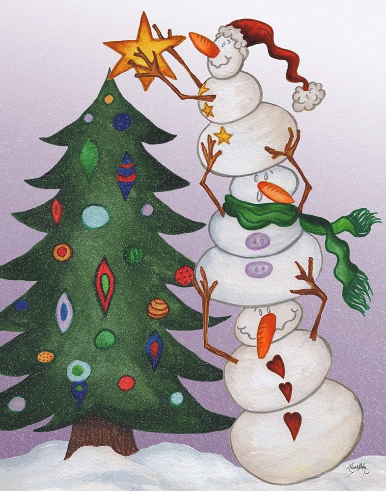 Decorating Snowmen art print by Elizabeth Medley for $57.95 CAD