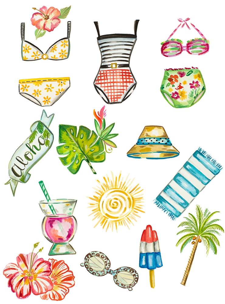 Beach Accessories art print by Ani Del Sol for $57.95 CAD