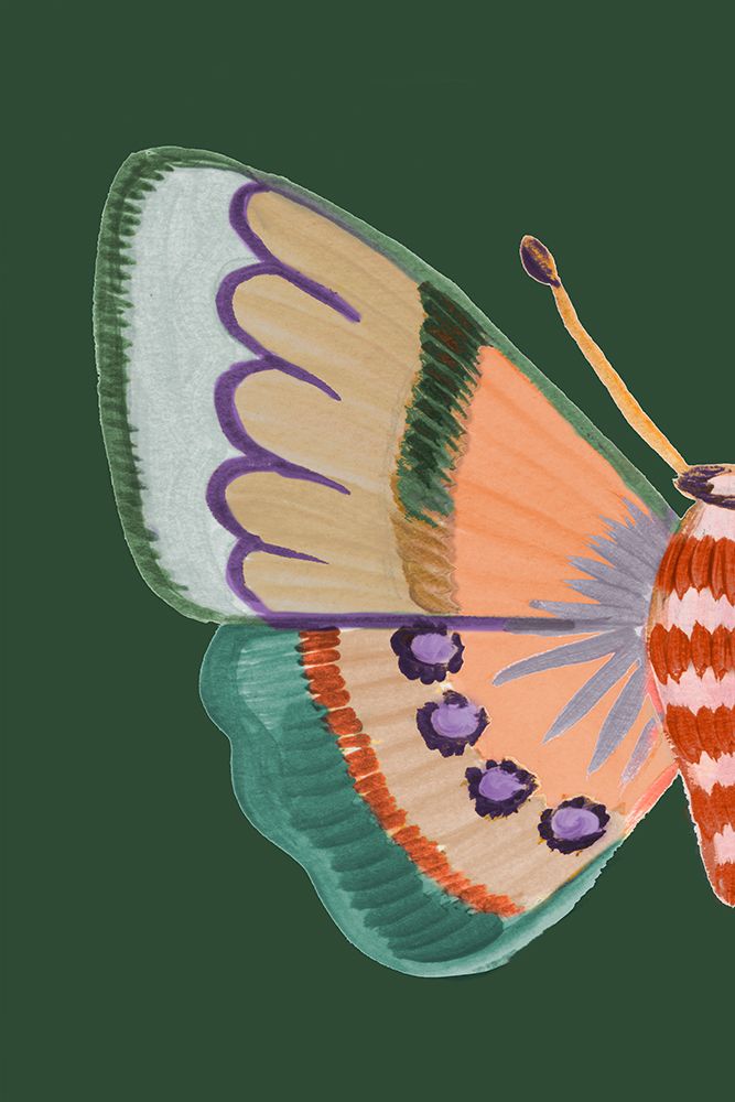 Boho Butterfly on Green I art print by Ani Del Sol for $57.95 CAD
