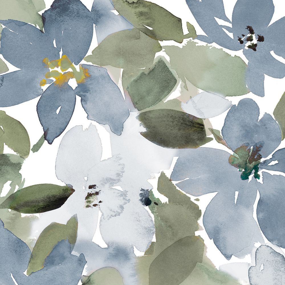 Contemporary Blue Blooms Square art print by Lanie Loreth for $57.95 CAD