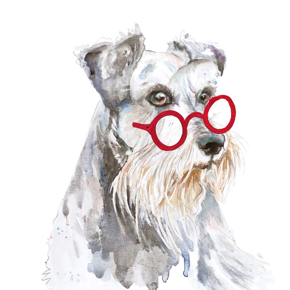 Schnauzer With Glasses art print by Patricia Pinto for $57.95 CAD