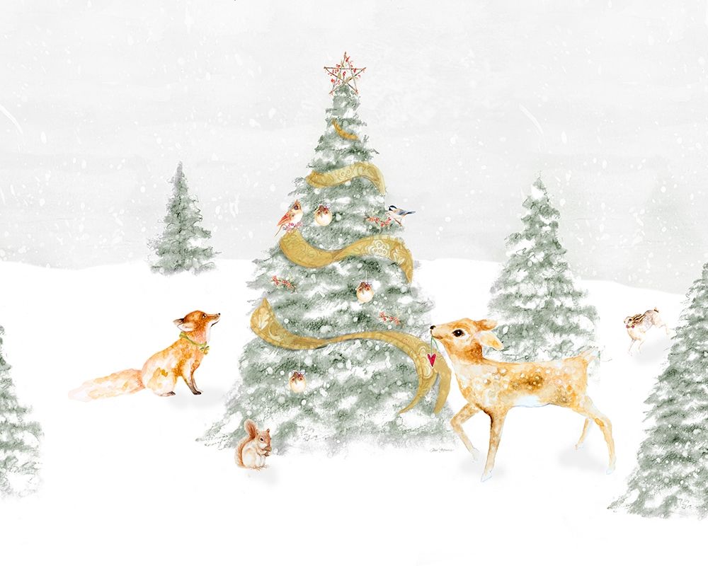Woodland Christmas I art print by Janice Gaynor for $57.95 CAD