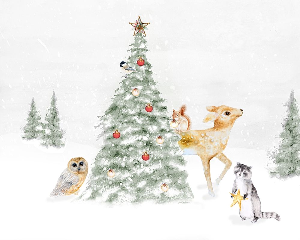 Woodland Christmas II art print by Janice Gaynor for $57.95 CAD