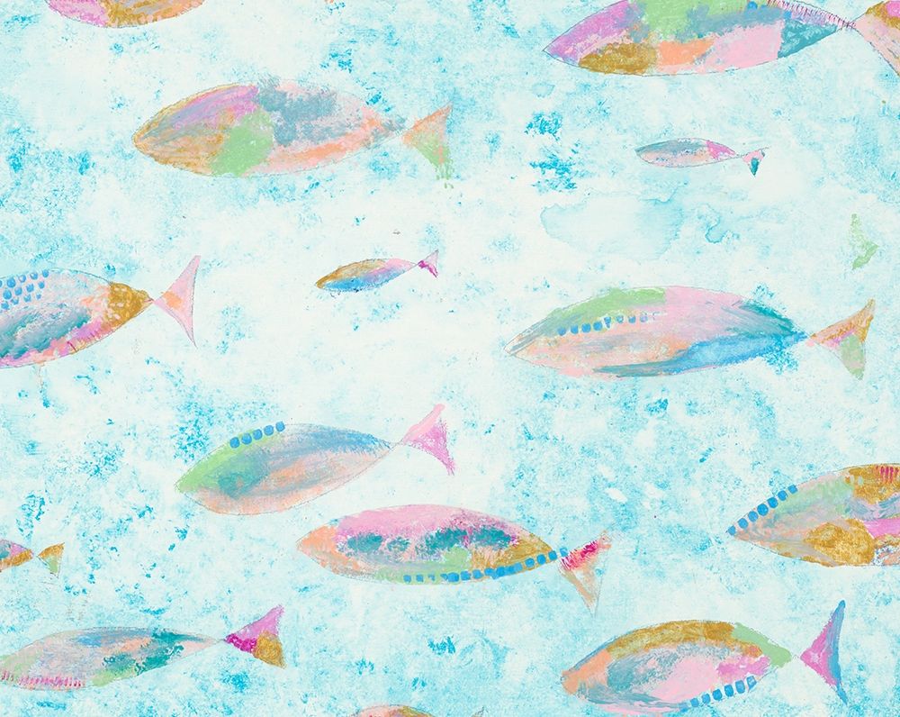 Aqua Blue Fishy art print by Susan Bryant for $57.95 CAD