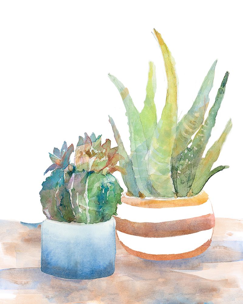 Blue and Brown Potted Succulents art print by Lanie Loreth for $57.95 CAD