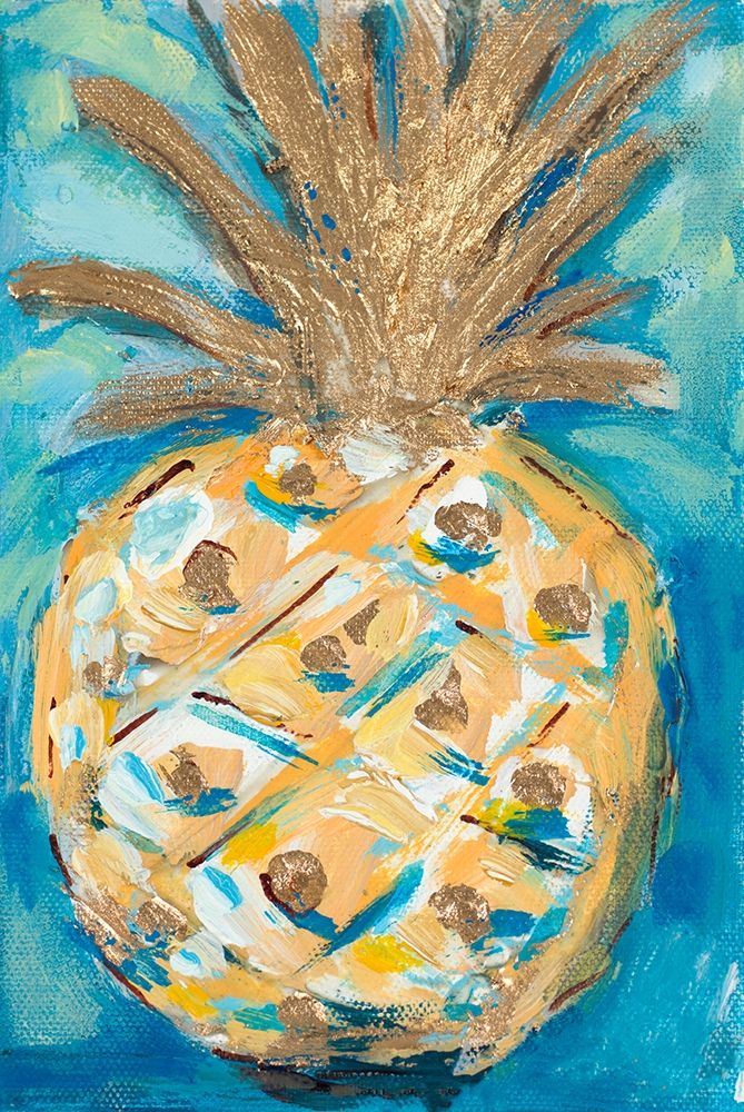Blue Gold Pineapple art print by L. Hewitt for $57.95 CAD
