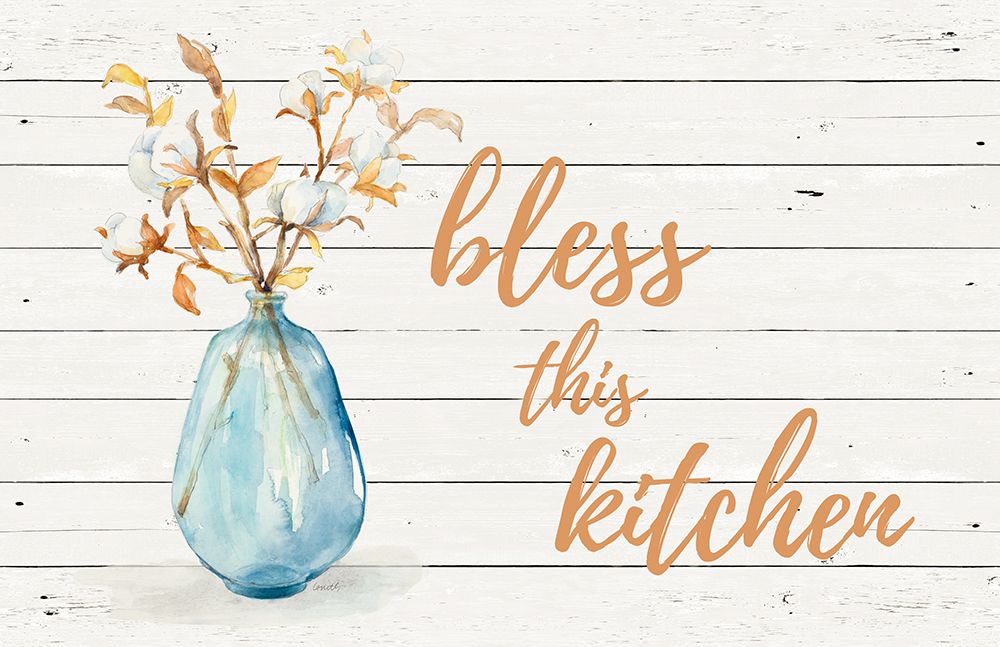 Bless this Kitchen (Blue Vase) art print by Lanie Loreth for $57.95 CAD