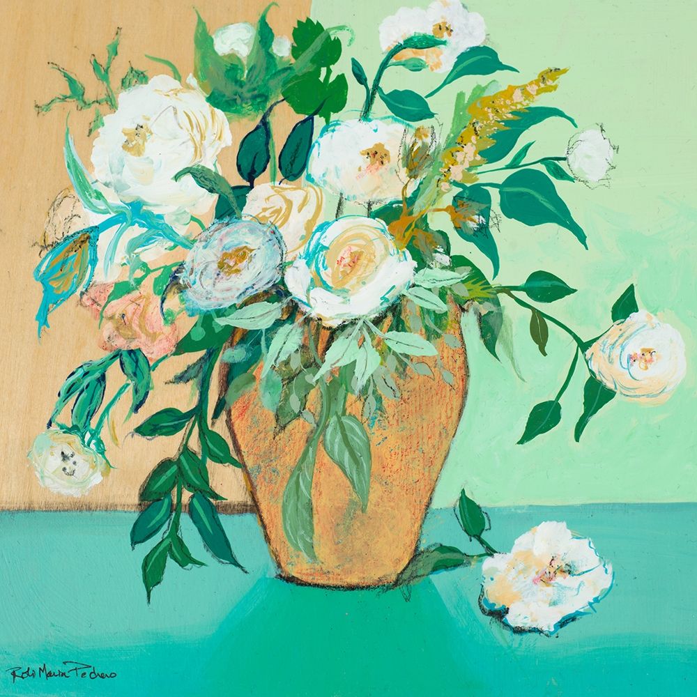 Vase of White Roses art print by Robin Maria for $57.95 CAD