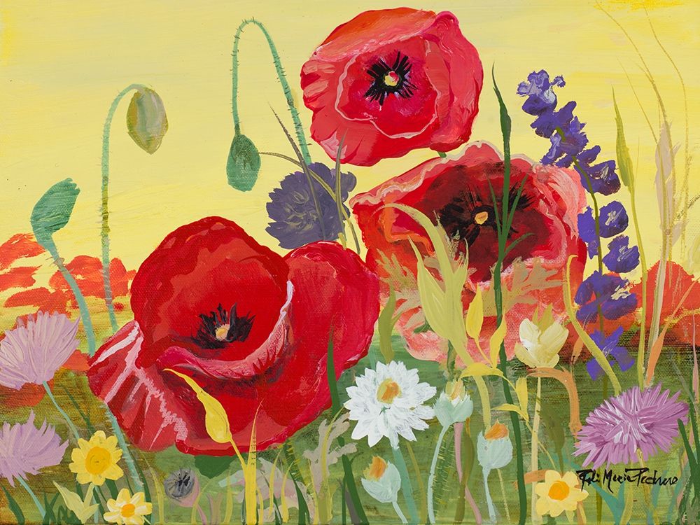 Victory Red Poppies I art print by Robin Maria for $57.95 CAD