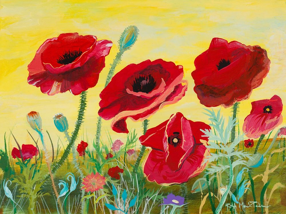 Victory Red Poppies II art print by Robin Maria for $57.95 CAD