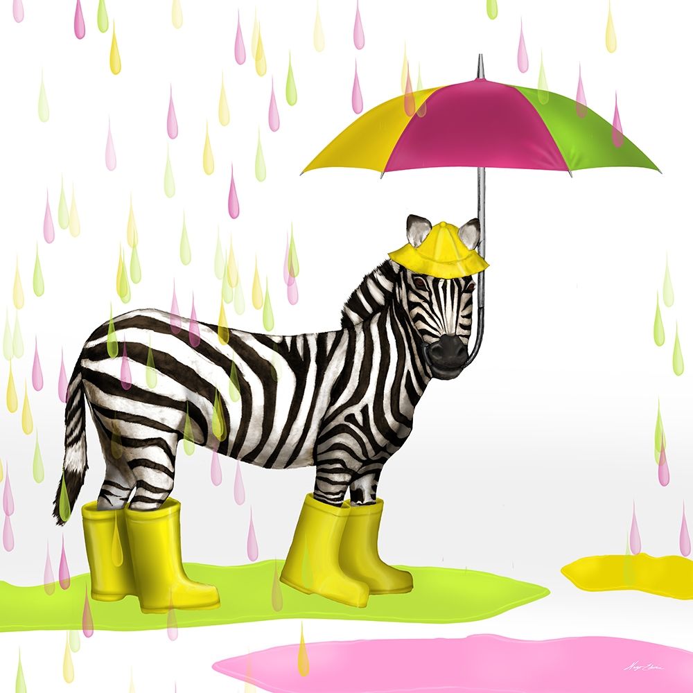 Raindrops Safari Zebra art print by Hugo Edwins for $57.95 CAD