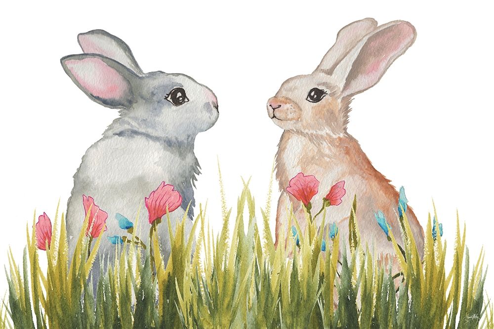 Bunnies Among the Flowers II art print by Elizabeth Medley for $57.95 CAD