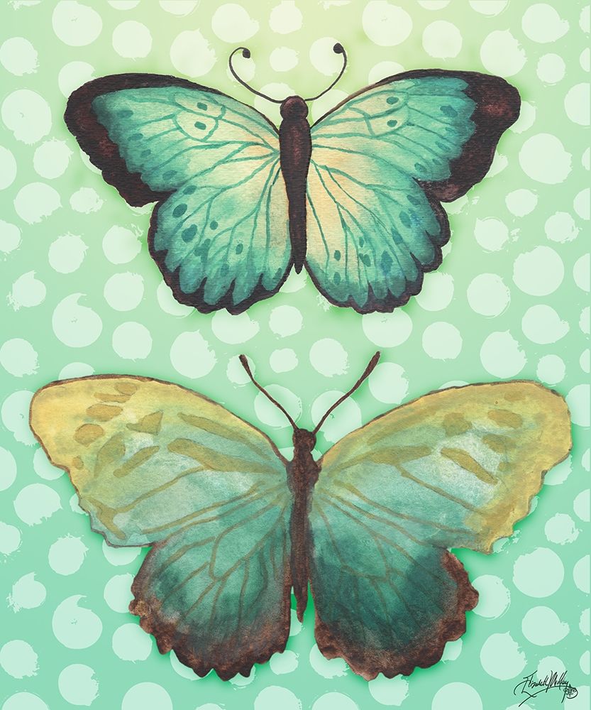 Butterfly Duo in Teal art print by Elizabeth Medley for $57.95 CAD